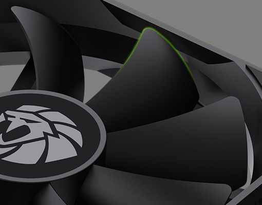 Sickle shaped fan blade design