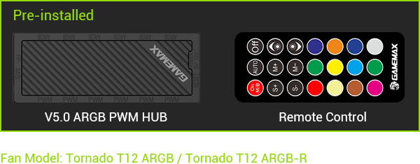 PRE-INSTALLED 3 ARGB PWM FANS